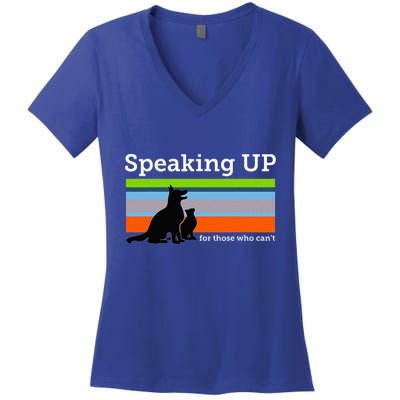 Speaking Up For Those Who CanT Stop Animal Abuse Awareness Women's V-Neck T-Shirt