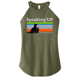 Speaking Up For Those Who CanT Stop Animal Abuse Awareness Women's Perfect Tri Rocker Tank