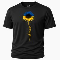 Sunflower Ukrainian Flag Tee I Stand With Ukraine Peace Gift Cooling Performance Crew T-Shirt