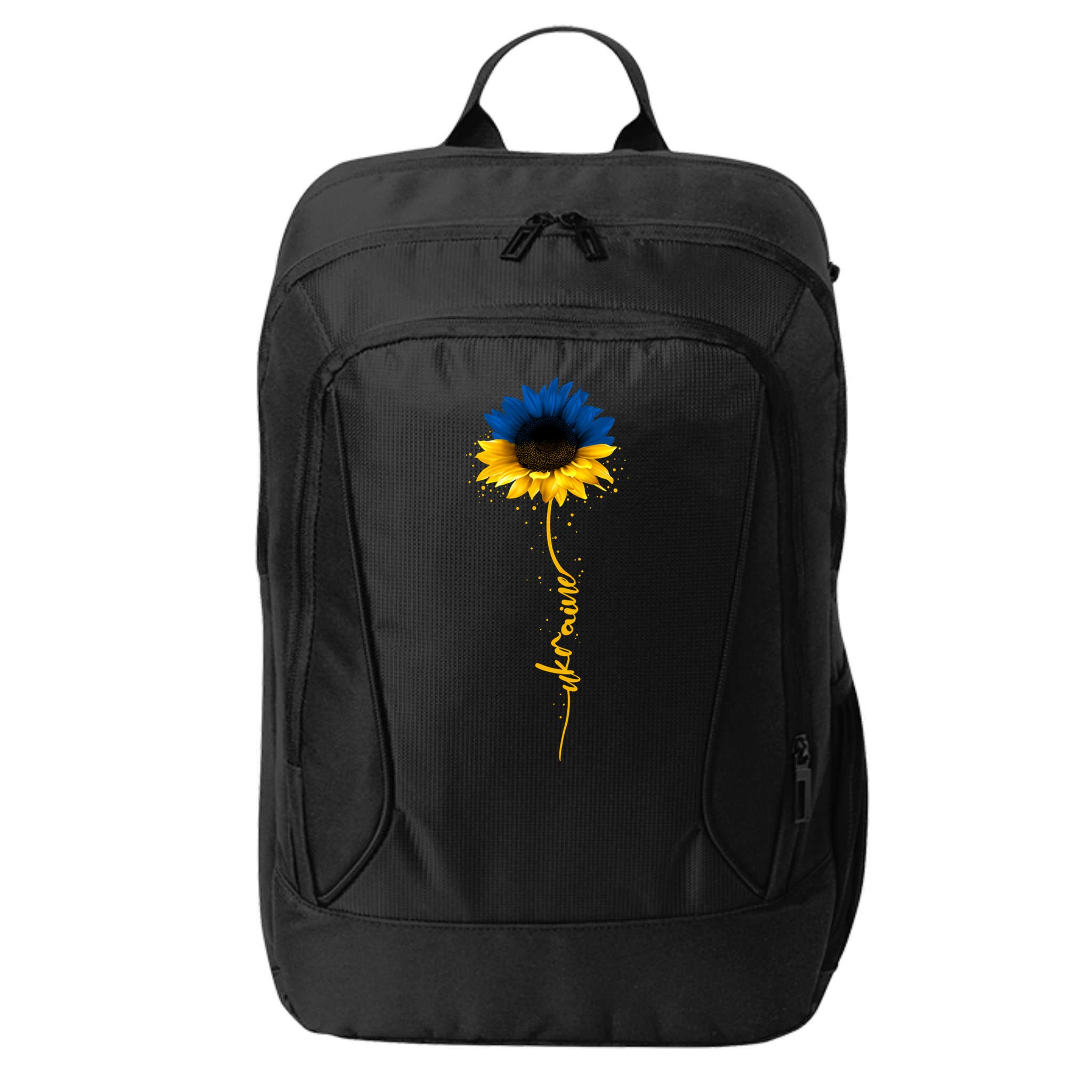 Sunflower Ukrainian Flag Tee I Stand With Ukraine Peace Gift City Backpack