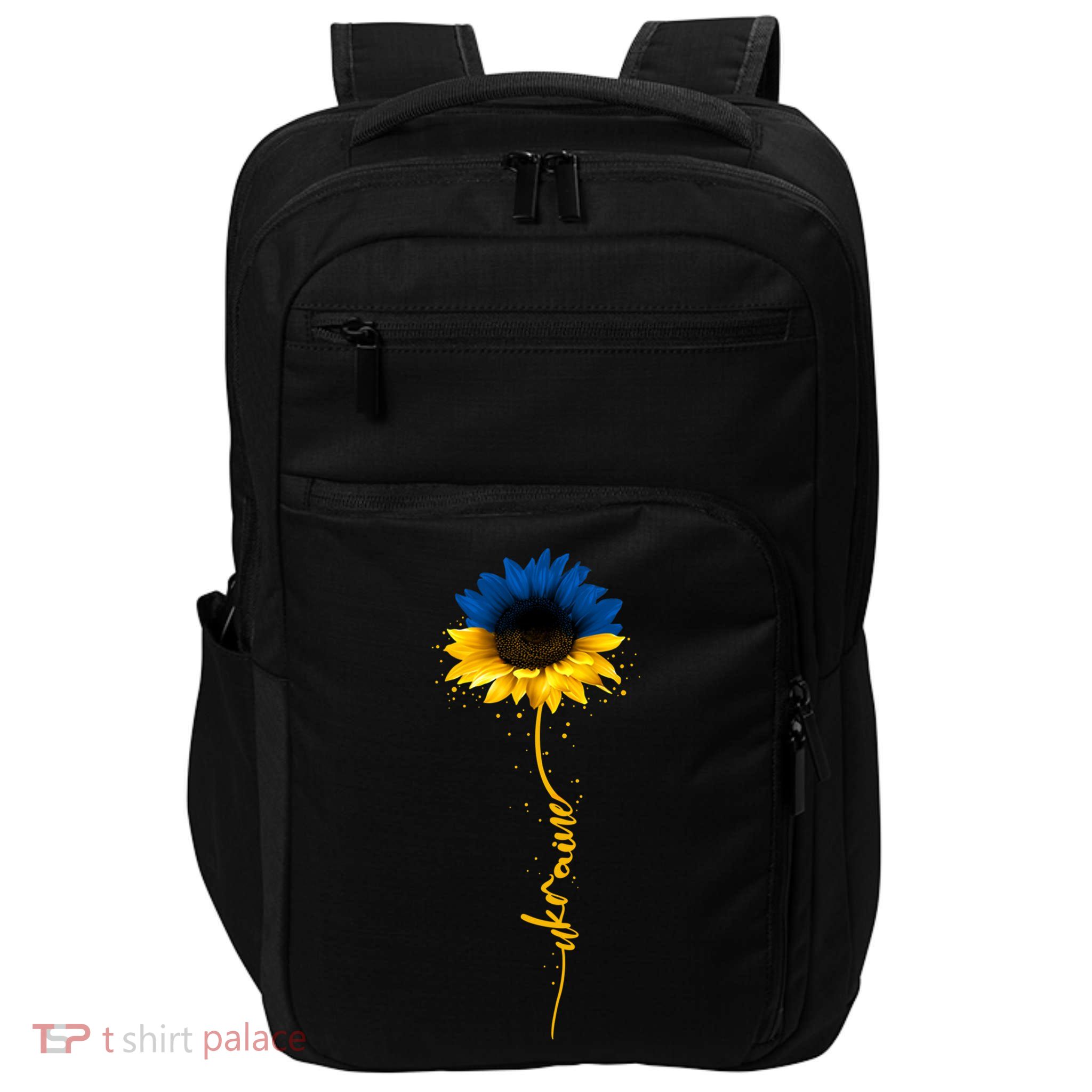 Sunflower Ukrainian Flag Tee I Stand With Ukraine Peace Gift Impact Tech Backpack