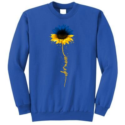 Sunflower Ukrainian Flag Tee I Stand With Ukraine Peace Gift Tall Sweatshirt