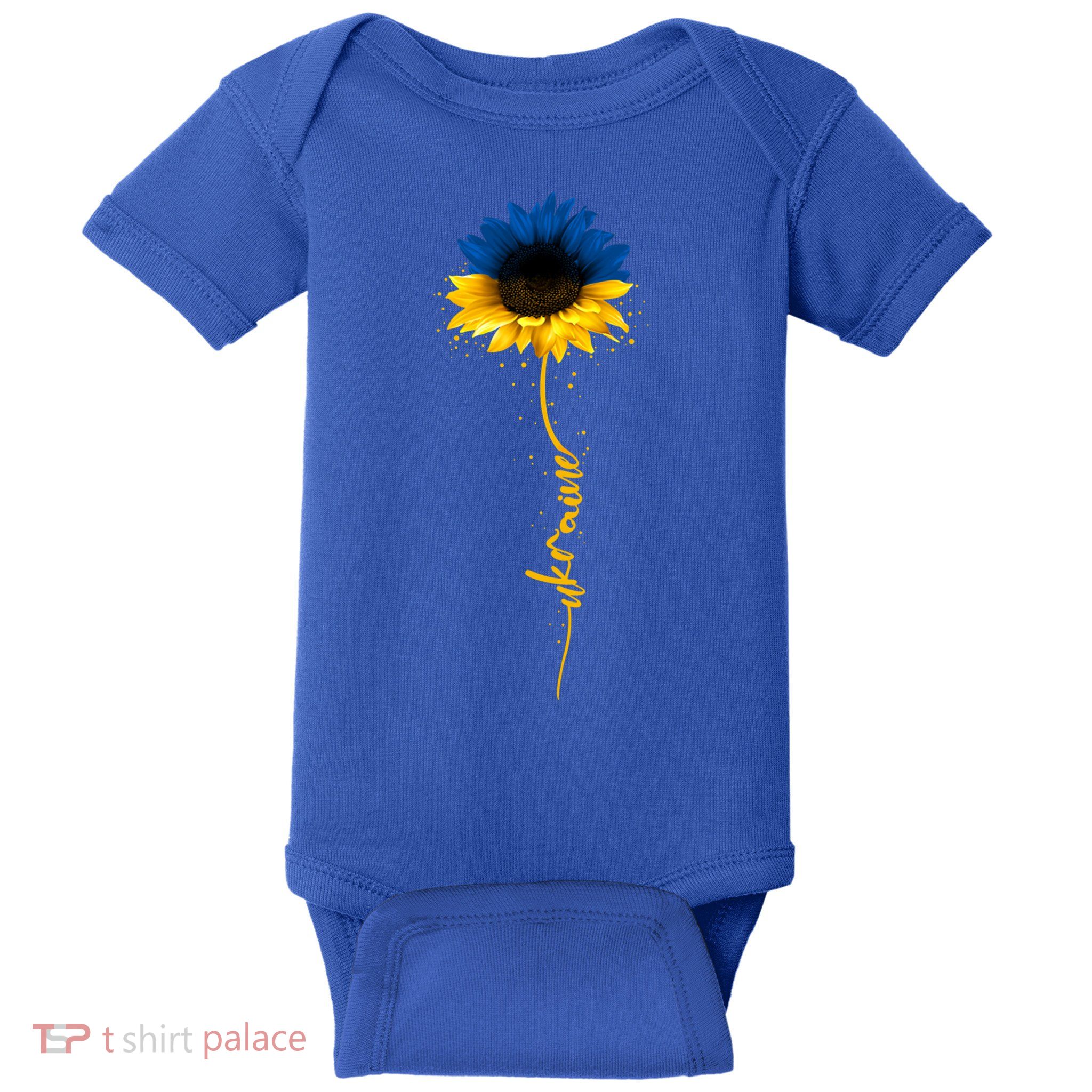 Sunflower Ukrainian Flag Tee I Stand With Ukraine Peace Gift Baby Bodysuit