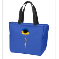 Sunflower Ukrainian Flag Tee I Stand With Ukraine Peace Gift Zip Tote Bag