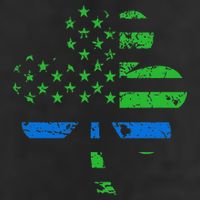 Shamrock USA Flag Thin Blue Line Police St Patricks Day 11oz C Handle Ceramic Mug