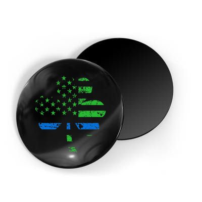 Shamrock USA Flag Thin Blue Line Police St Patricks Day Magnet