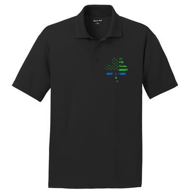 Shamrock USA Flag Thin Blue Line Police St Patricks Day PosiCharge RacerMesh Polo