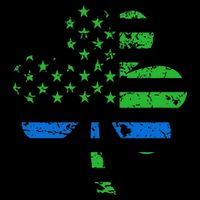 Shamrock USA Flag Thin Blue Line Police St Patricks Day Full Zip Hoodie