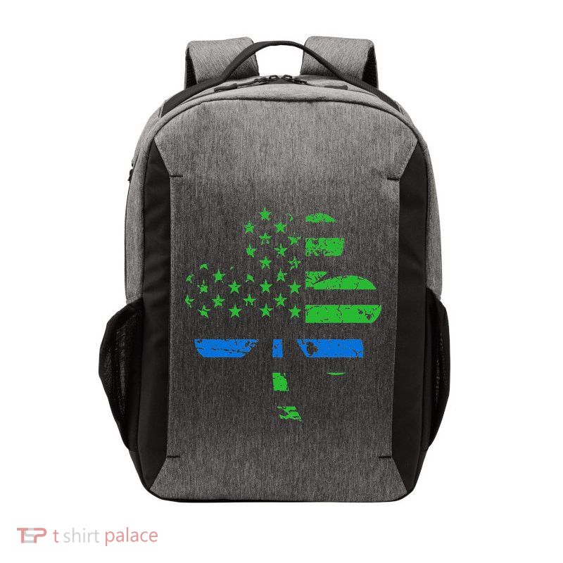 Shamrock USA Flag Thin Blue Line Police St Patricks Day Vector Backpack