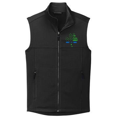 Shamrock USA Flag Thin Blue Line Police St Patricks Day Collective Smooth Fleece Vest