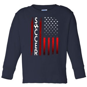 Soccer USA Flag Futbol Ball Sport Player Toddler Long Sleeve Shirt