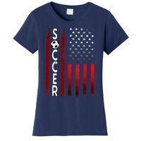 Soccer USA Flag Futbol Ball Sport Player Women's T-Shirt