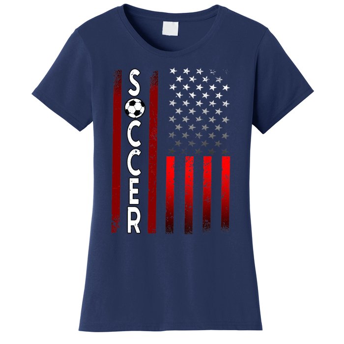 Soccer USA Flag Futbol Ball Sport Player Women's T-Shirt