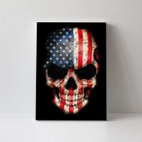 Skull USA Flag 4th of July American Patriotic Canvas