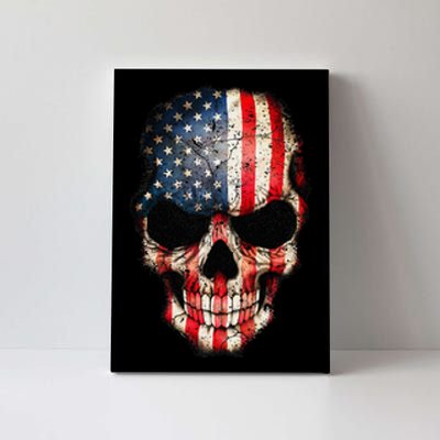 Skull USA Flag 4th of July American Patriotic Canvas