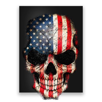 Skull USA Flag 4th of July American Patriotic Poster