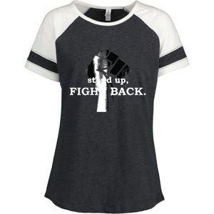 Stand Up, Fight Back | Activist, Civil Rights, Protest Enza Ladies Jersey Colorblock Tee