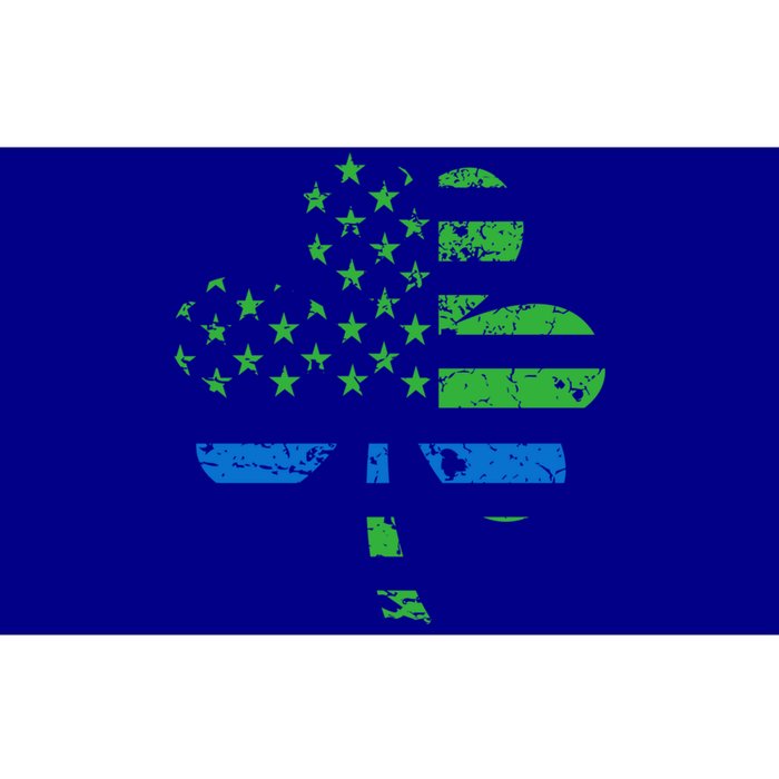 Shamrock Usa Flag Thin Blue Line Police St Patricks Day Gift Bumper Sticker