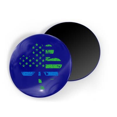 Shamrock Usa Flag Thin Blue Line Police St Patricks Day Gift Magnet