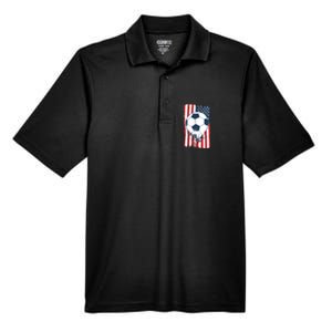 Soccer USA Flag, Soccer Ball Graphic Boys Men's Origin Performance Pique Polo