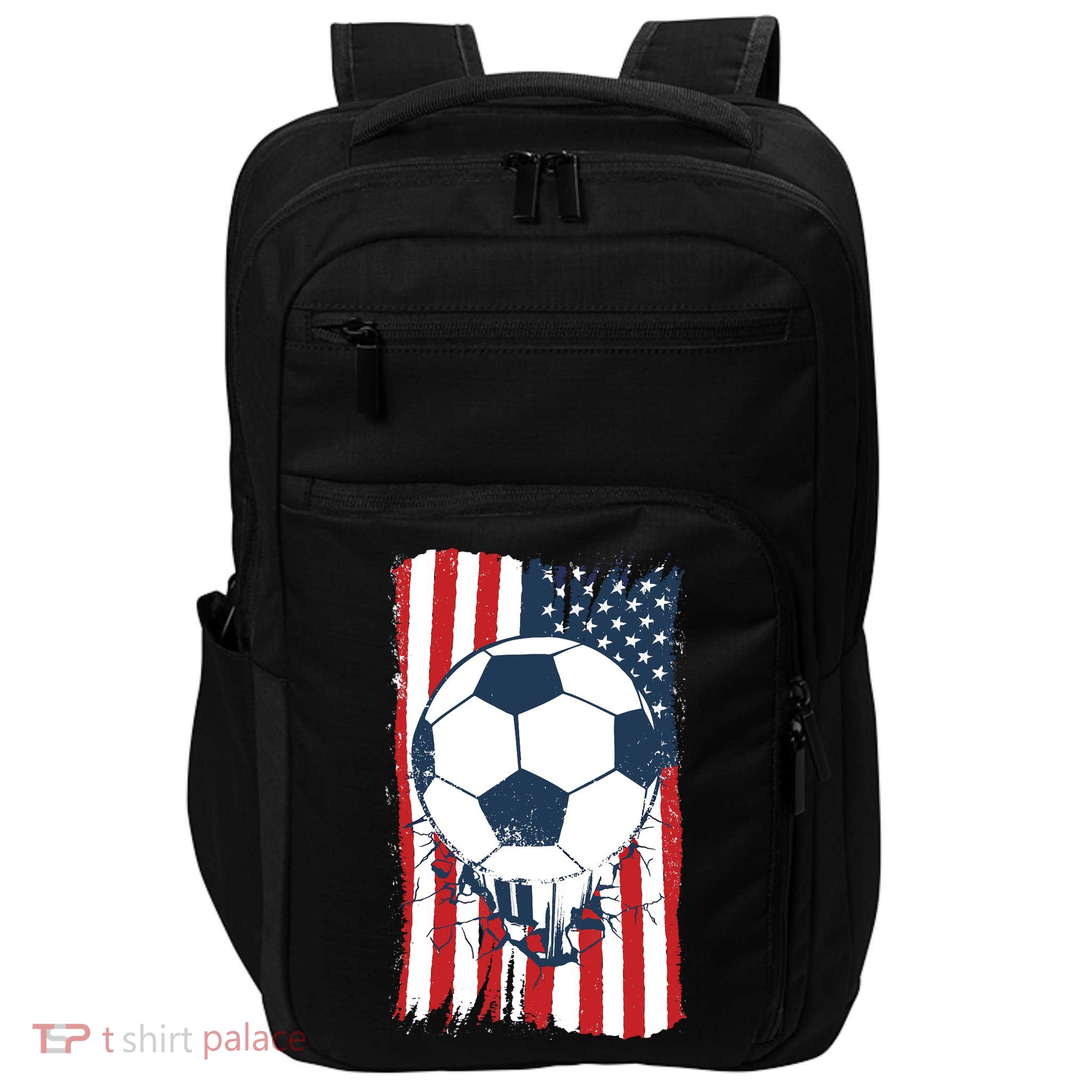 Soccer USA Flag, Soccer Ball Graphic Boys Impact Tech Backpack