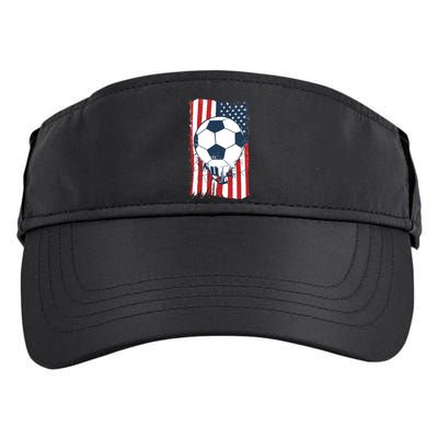 Soccer USA Flag, Soccer Ball Graphic Boys Adult Drive Performance Visor