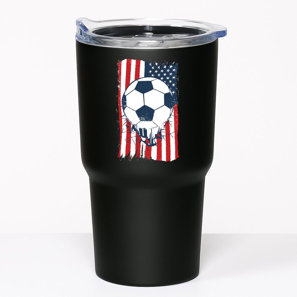 Soccer USA Flag, Soccer Ball Graphic Boys Tumbler