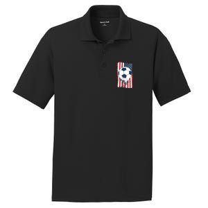 Soccer USA Flag, Soccer Ball Graphic Boys PosiCharge RacerMesh Polo