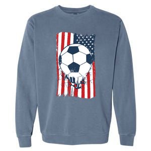 Soccer USA Flag, Soccer Ball Graphic Boys Garment-Dyed Sweatshirt