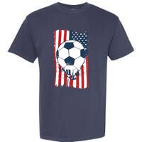 Soccer USA Flag, Soccer Ball Graphic Boys Garment-Dyed Heavyweight T-Shirt