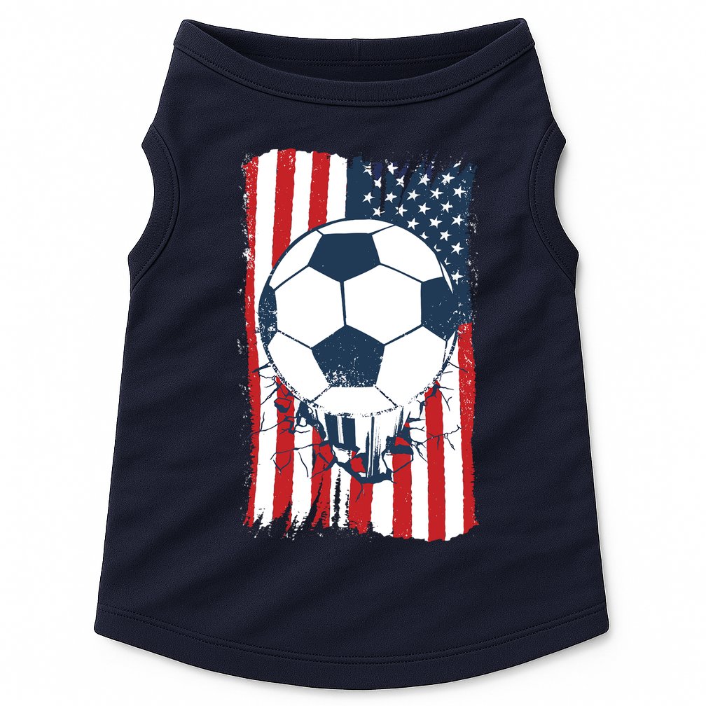 Soccer USA Flag, Soccer Ball Graphic Boys Doggie Tank