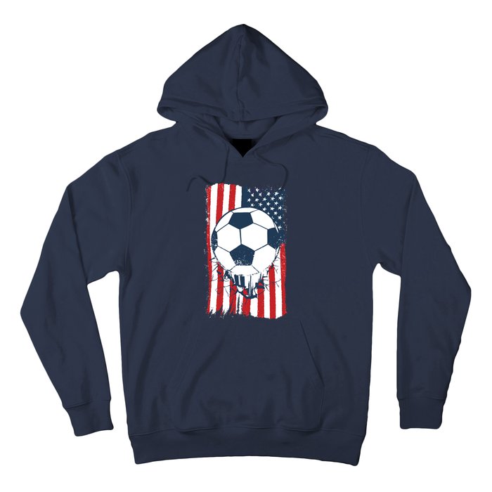 Soccer USA Flag, Soccer Ball Graphic Boys Hoodie