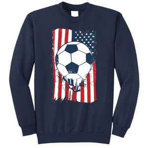 Soccer USA Flag, Soccer Ball Graphic Boys Sweatshirt