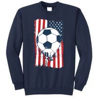 Soccer USA Flag, Soccer Ball Graphic Boys Sweatshirt