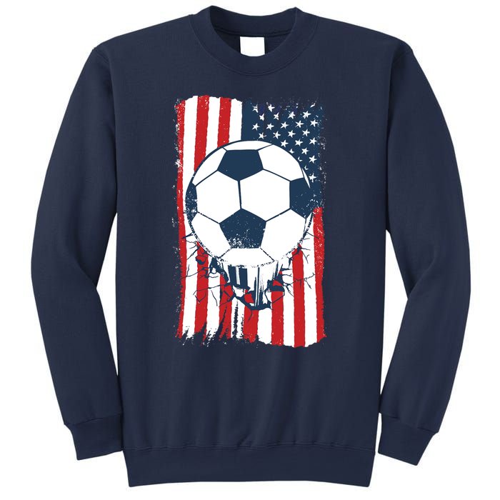 Soccer USA Flag, Soccer Ball Graphic Boys Sweatshirt