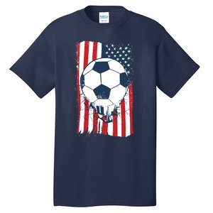 Soccer USA Flag, Soccer Ball Graphic Boys Tall T-Shirt