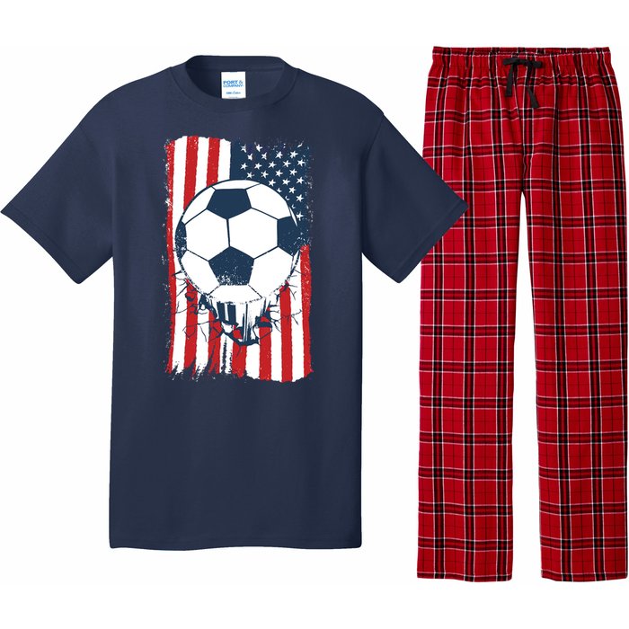 Soccer USA Flag, Soccer Ball Graphic Boys Pajama Set