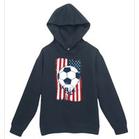 Soccer USA Flag, Soccer Ball Graphic Boys Urban Pullover Hoodie