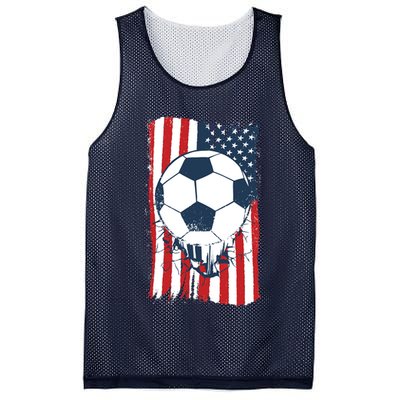 Soccer USA Flag, Soccer Ball Graphic Boys Mesh Reversible Basketball Jersey Tank