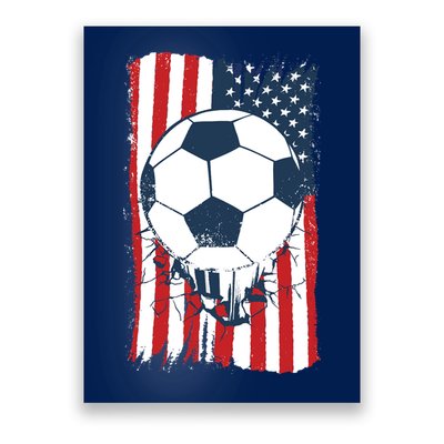 Soccer USA Flag, Soccer Ball Graphic Boys Poster