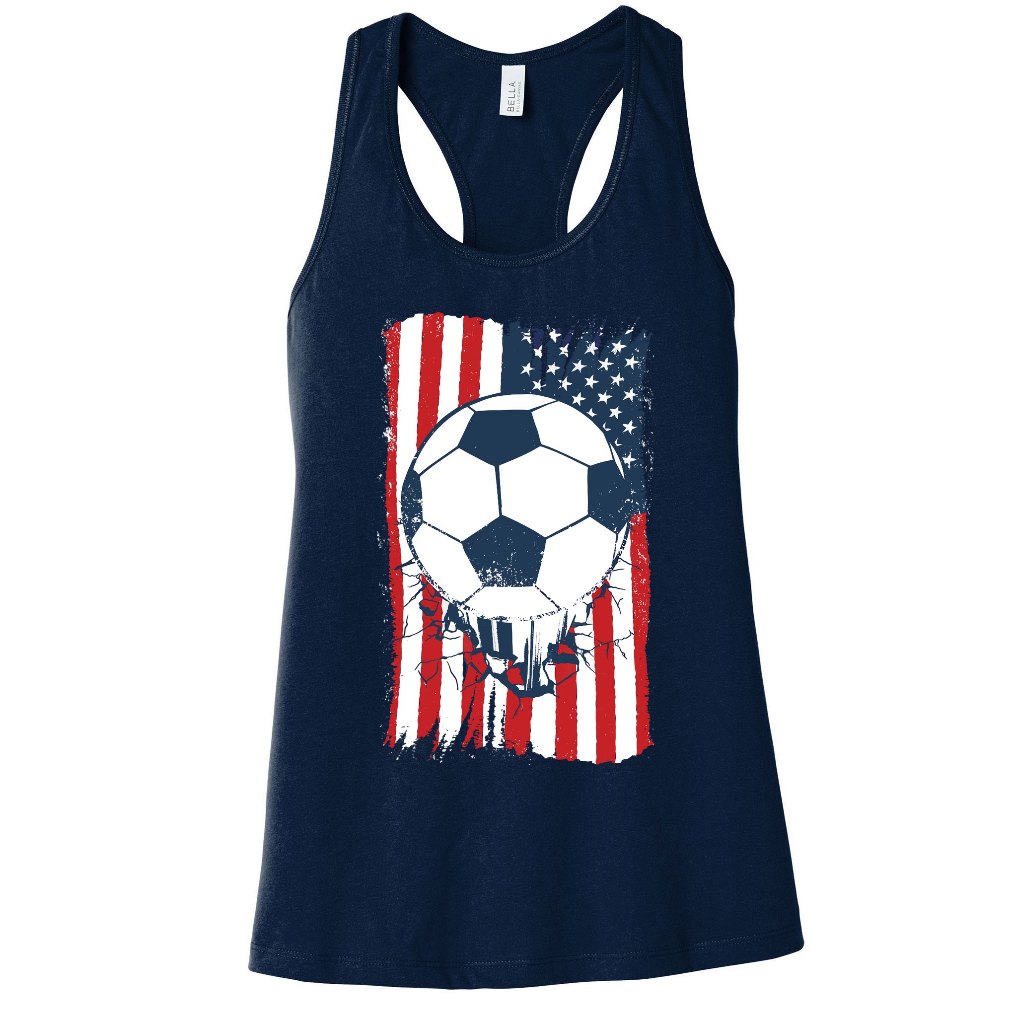 Soccer USA Flag, Soccer Ball Graphic Boys Womens Tank Top