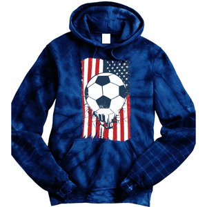 Soccer USA Flag, Soccer Ball Graphic Boys Tie Dye Hoodie