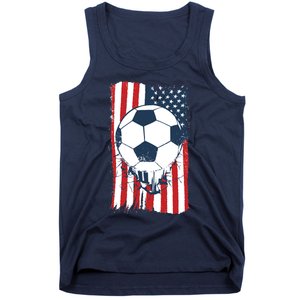 Soccer USA Flag, Soccer Ball Graphic Boys Tank Top