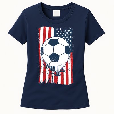 Soccer USA Flag, Soccer Ball Graphic Boys Womens T-Shirt