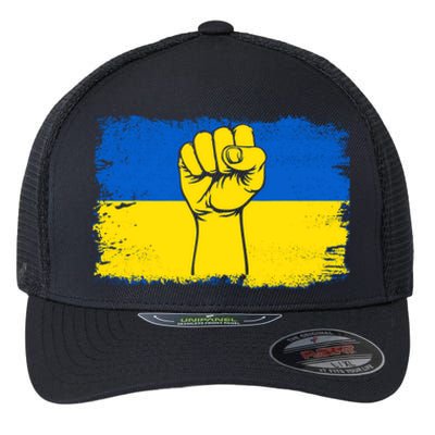 Support Ukraine Flag I Stand With Ukraine Gift Flexfit Unipanel Trucker Cap