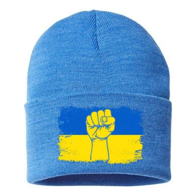 Support Ukraine Flag I Stand With Ukraine Gift Sustainable Knit Beanie