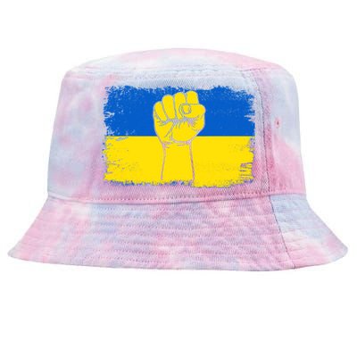 Support Ukraine Flag I Stand With Ukraine Gift Tie-Dyed Bucket Hat