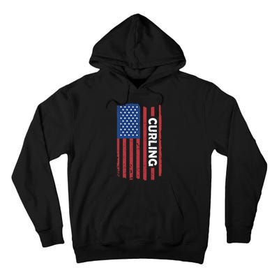 Sport Us Flag Curling Great Gift Tall Hoodie