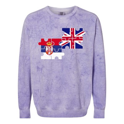 Serbia Uk Flag British Serbian Colorblast Crewneck Sweatshirt