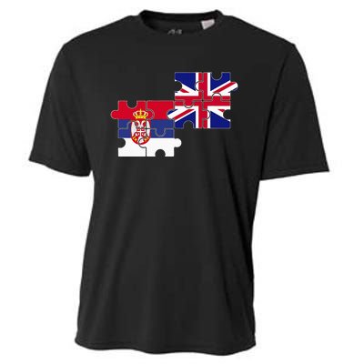 Serbia Uk Flag British Serbian Cooling Performance Crew T-Shirt